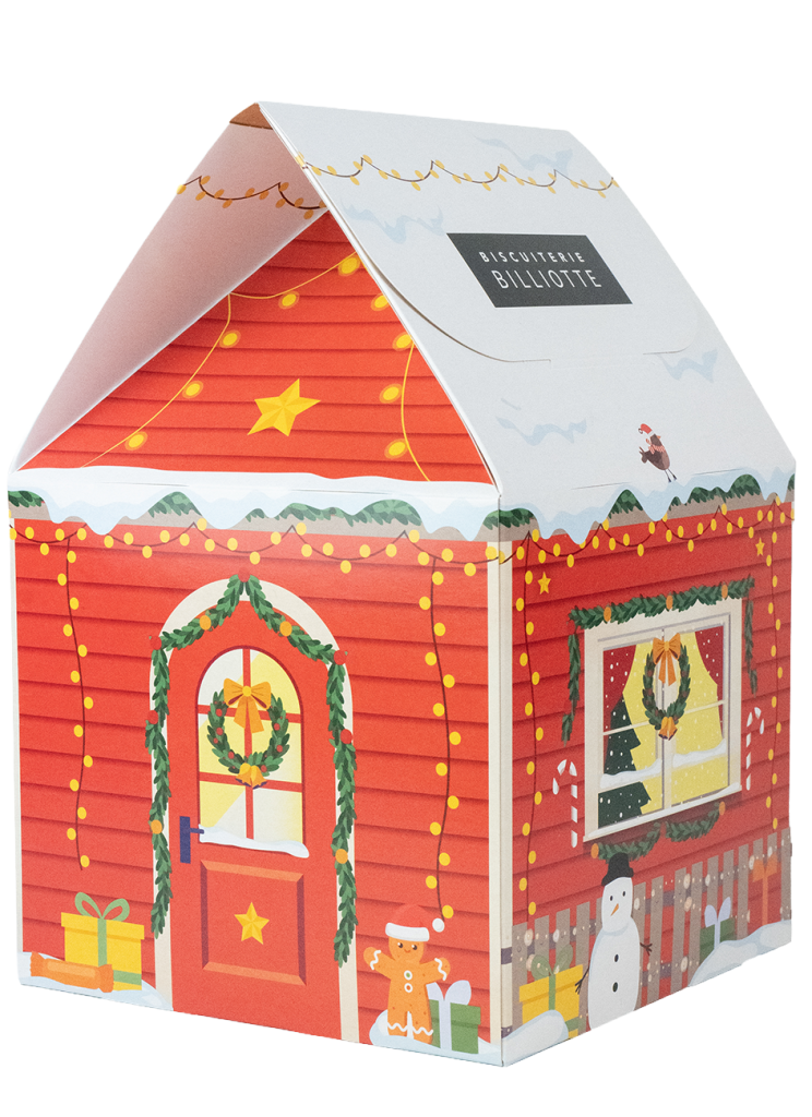 Boite en forme de chalet de Noël
